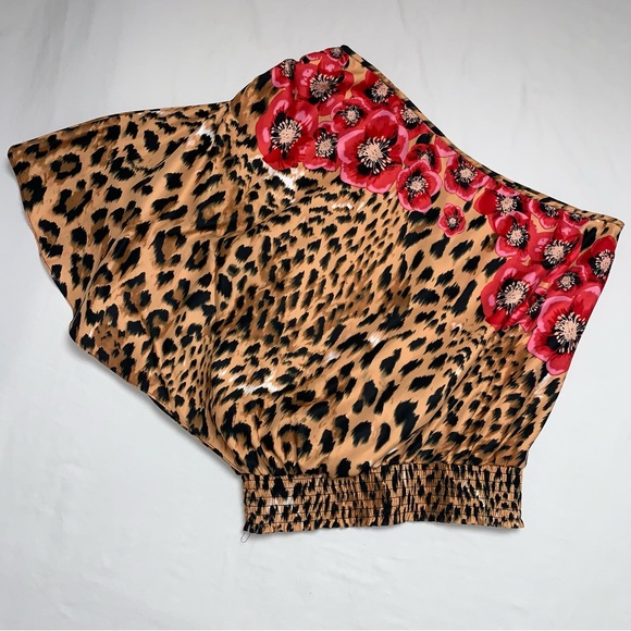 🆕 Sexy One Shoulder Floral Leopard Animal Print Women’s Blouse Medium Shirt Top - Picture 6 of 8